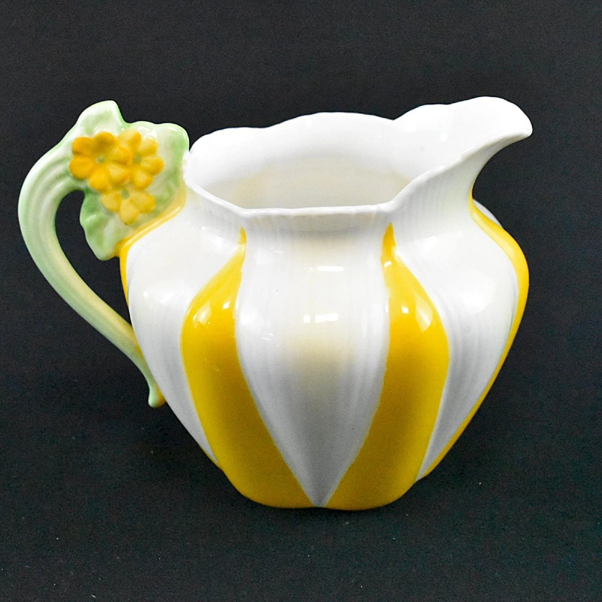 1932 Rare Shelley Tea/coffee Set In Yellow "star Flower" Or "harlequin" Pattern.-photo-5