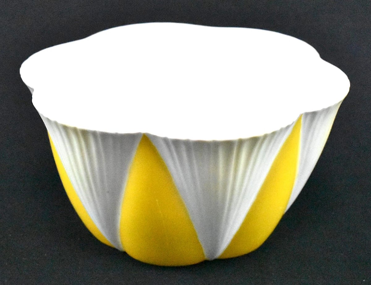 1932 Rare Shelley Tea/coffee Set In Yellow "star Flower" Or "harlequin" Pattern.-photo-6