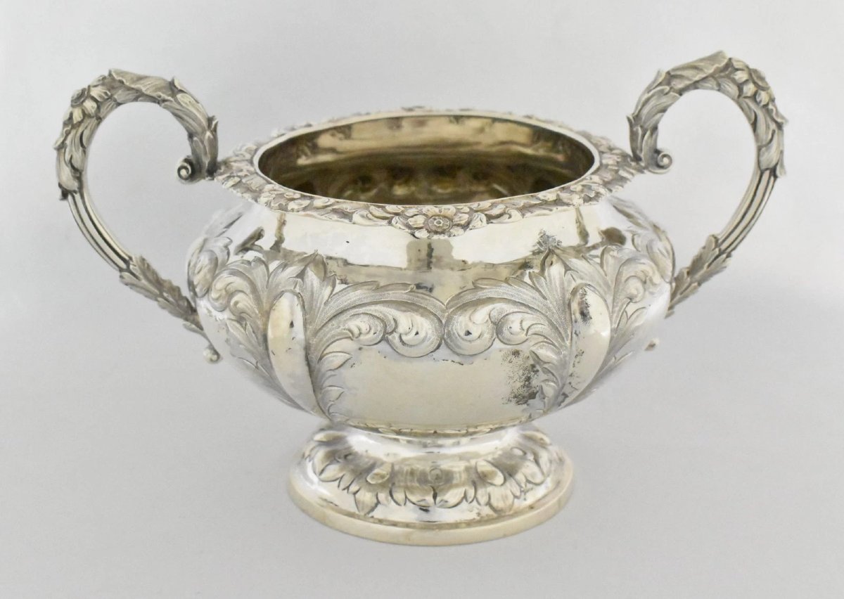 Service à thé et à café victorien quatre pièces en argent massif de 1842 par William Hunter-photo-5