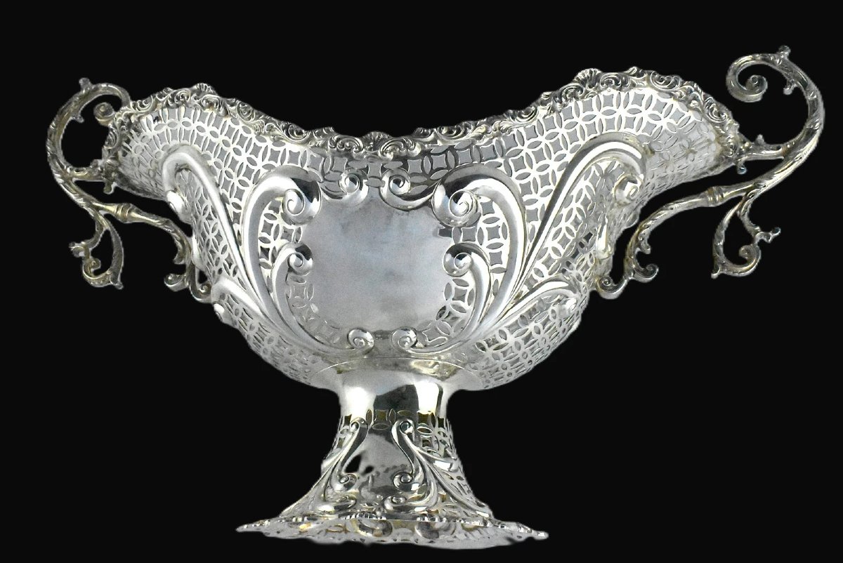 A Huge 53cm 1908 Joseph Rodgers (1930g) Antique Sterling Silver Centrepiece Bowl-photo-2