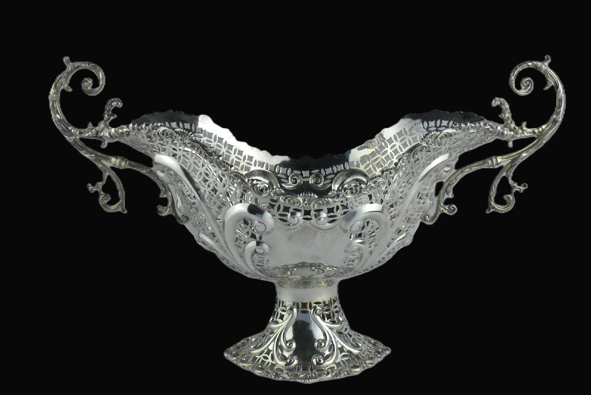 A Huge 53cm 1908 Joseph Rodgers (1930g) Antique Sterling Silver Centrepiece Bowl-photo-3