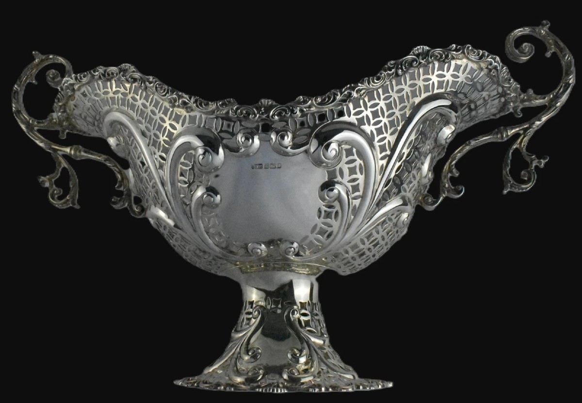 A Huge 53cm 1908 Joseph Rodgers (1930g) Antique Sterling Silver Centrepiece Bowl