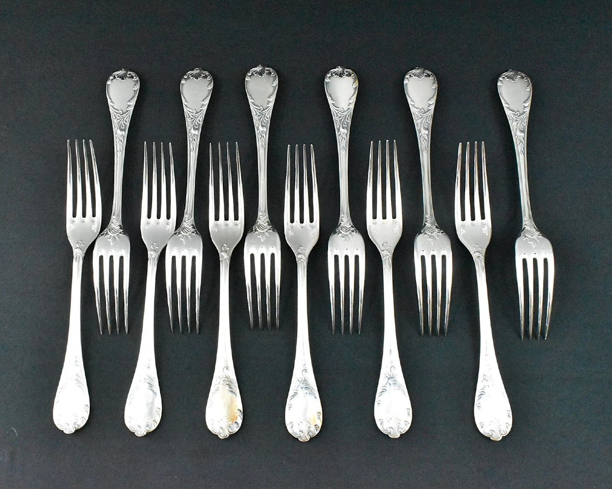 Ménagère Christofle Marly 12 couverts, 118 pièces, plaquée argent, dans son coffret-photo-4