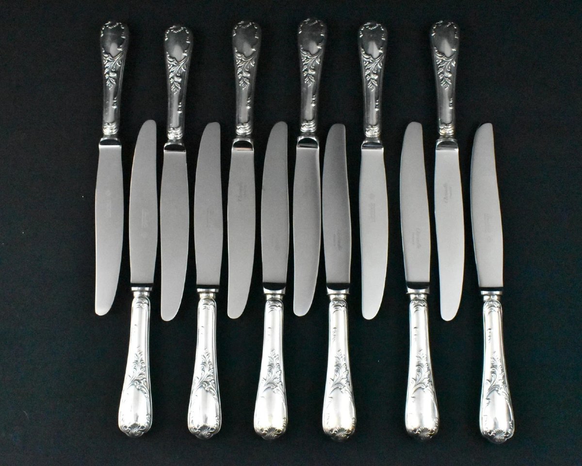 Ménagère Christofle Marly 12 couverts, 118 pièces, plaquée argent, dans son coffret-photo-1