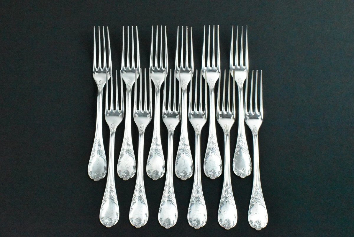 Christofle Marly 52-piece Silver-plated Flatware Cutlery Set With Case-photo-3