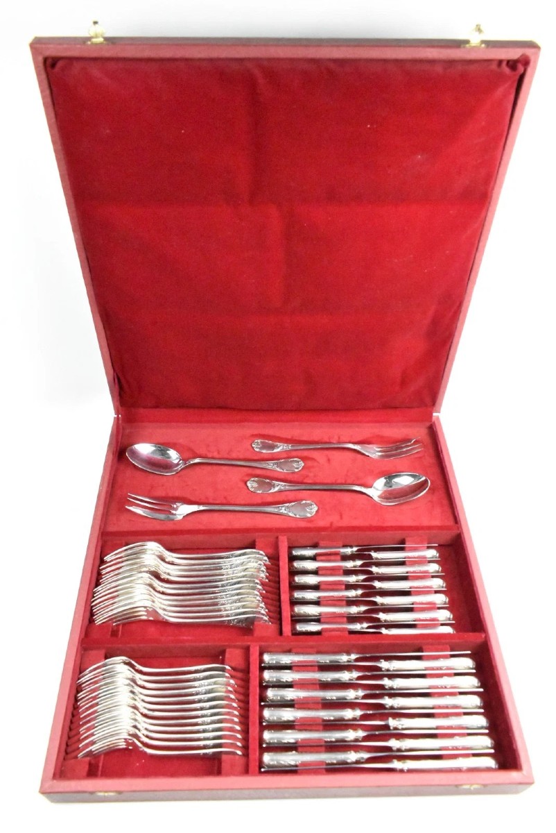 Christofle Marly 52-piece Silver-plated Flatware Cutlery Set With Case