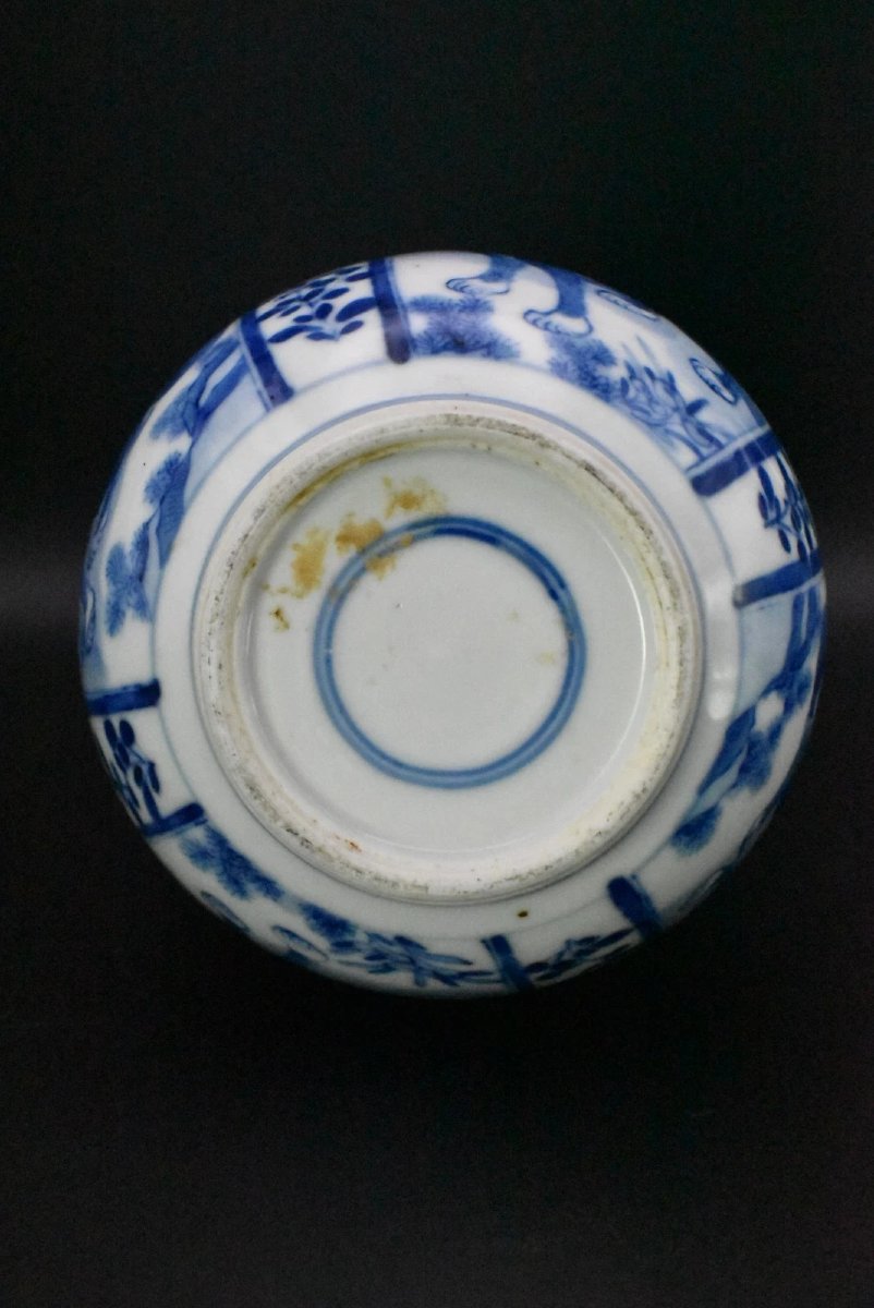 Vase bouteille en porcelaine bleu et blanc de la période Wanli, Chine, orné de dragons-photo-3