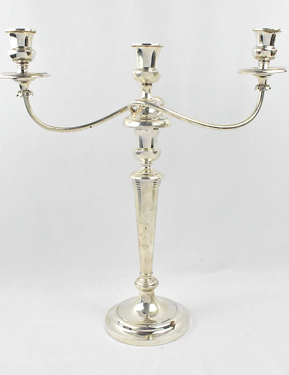 Pair Of Vintage Continental Silver 916 2-arm 3-light Candelabras Georgian Style-photo-4