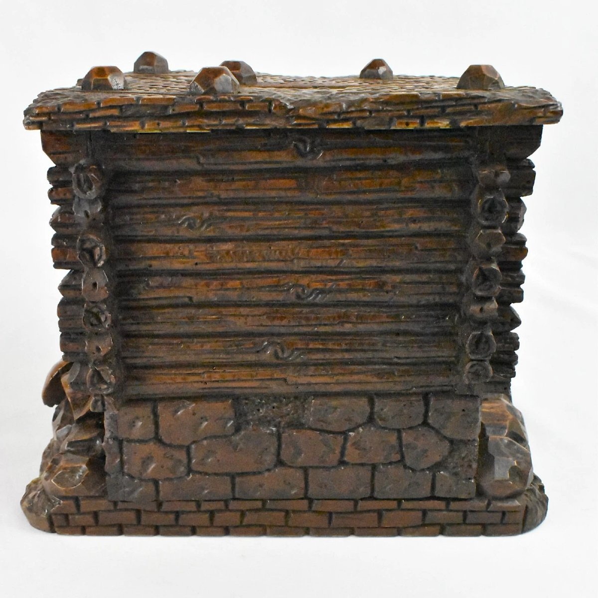 Cave à cigares ancienne en bois sculpté à la main, Forêt-Noire, vers le XIXe siècle.-photo-3