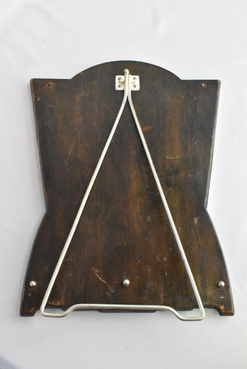 Miroir de chevalet ancien Art Nouveau Sécession argenté, WMF vers 1900-photo-2