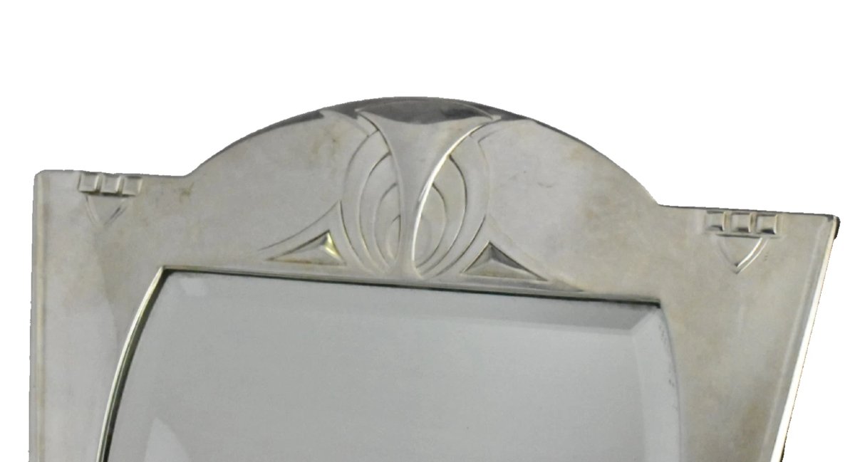 Miroir de chevalet ancien Art Nouveau Sécession argenté, WMF vers 1900-photo-3