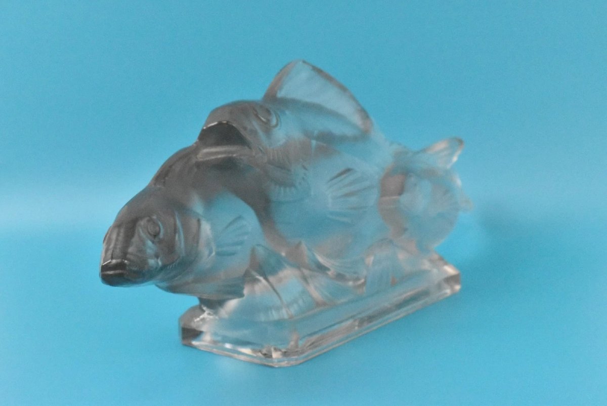 Art Deco Marius Ernest Sabino (1878-1961) Opalescent Artistic Glass Fish-photo-3
