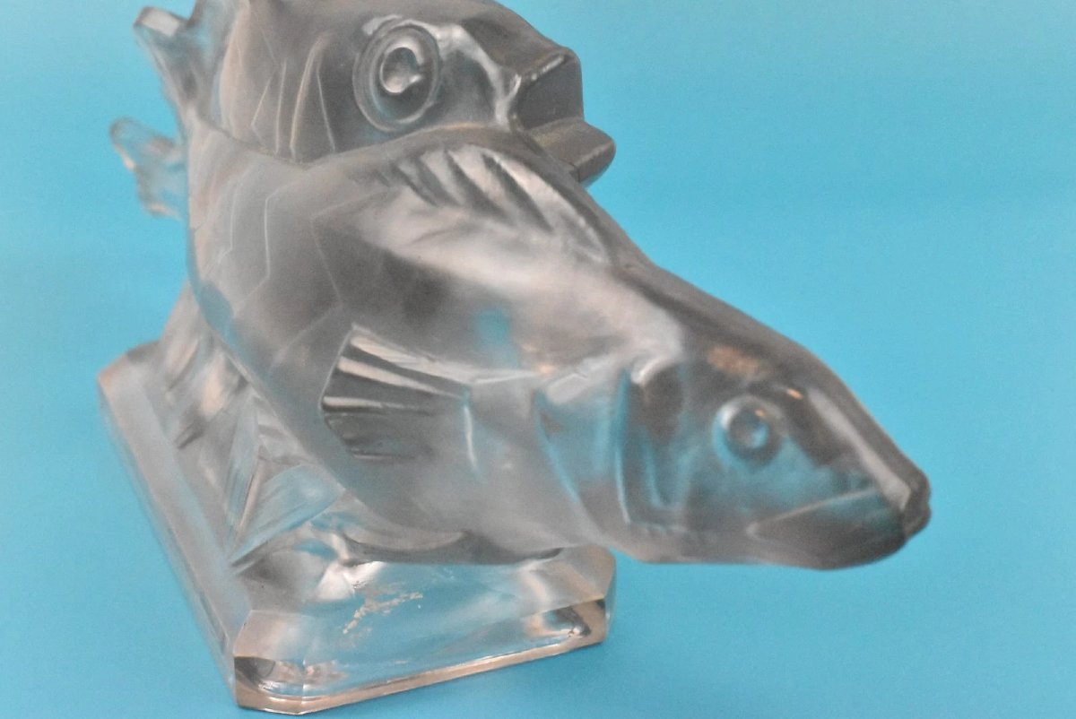 Art Deco Marius Ernest Sabino (1878-1961) Opalescent Artistic Glass Fish-photo-2