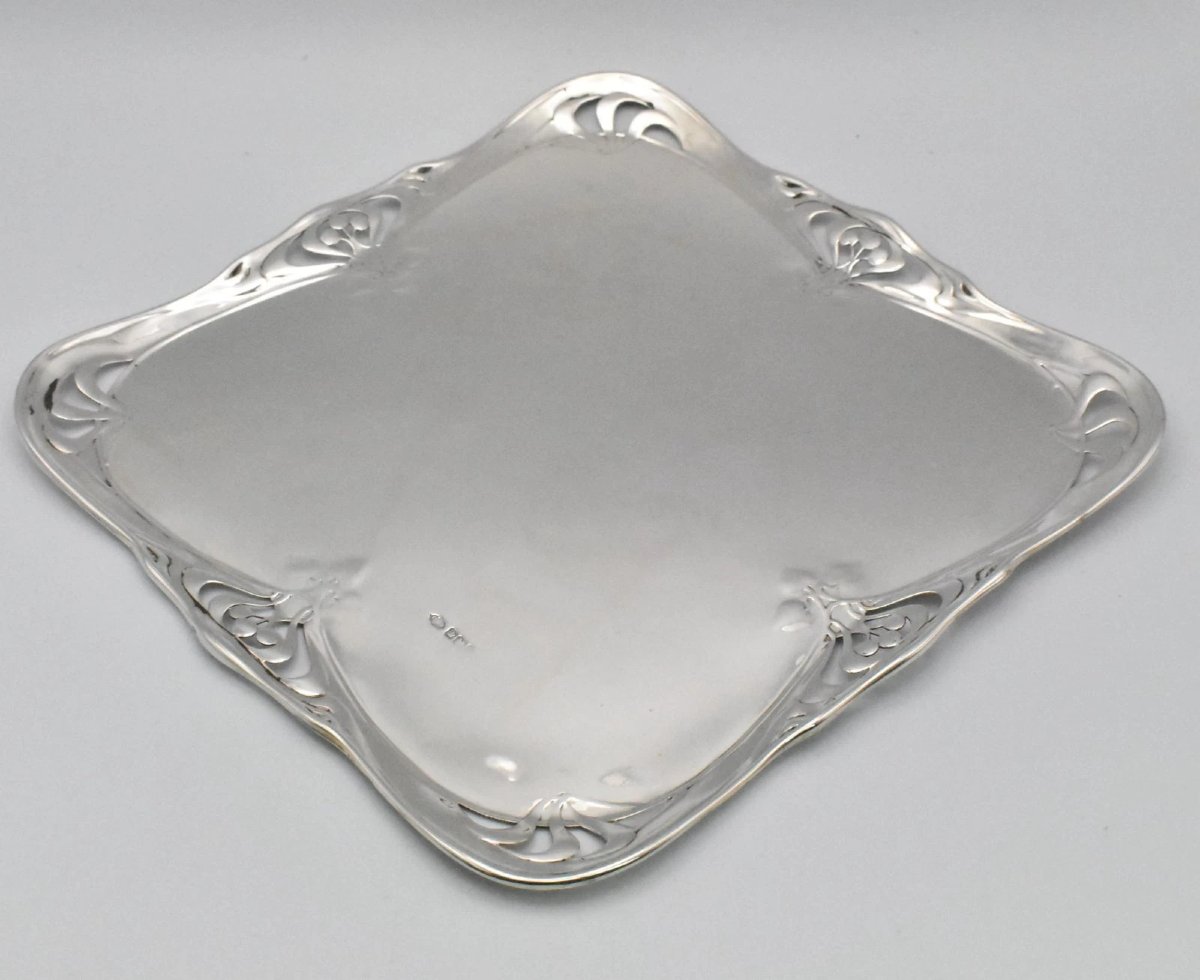 Sibray, Hall & Co Ltd 1908/1923 Square Sterling Silver Serving Tray-photo-2