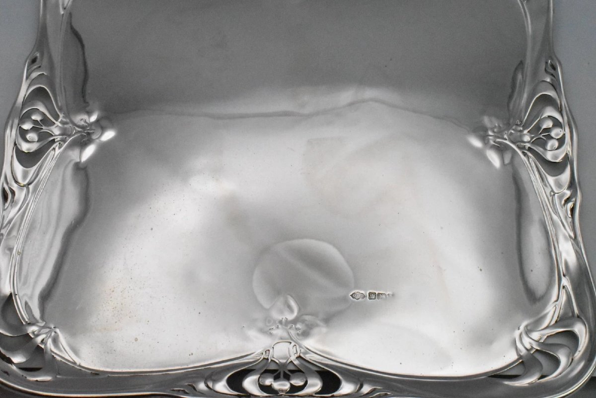 Sibray, Hall & Co Ltd 1908/1923 Square Sterling Silver Serving Tray-photo-4