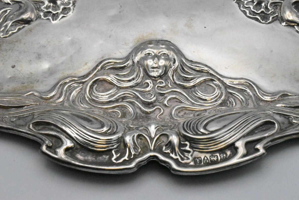 Broche élégante en argent Art Nouveau de John William Barrett, HM Chester 1900-photo-3