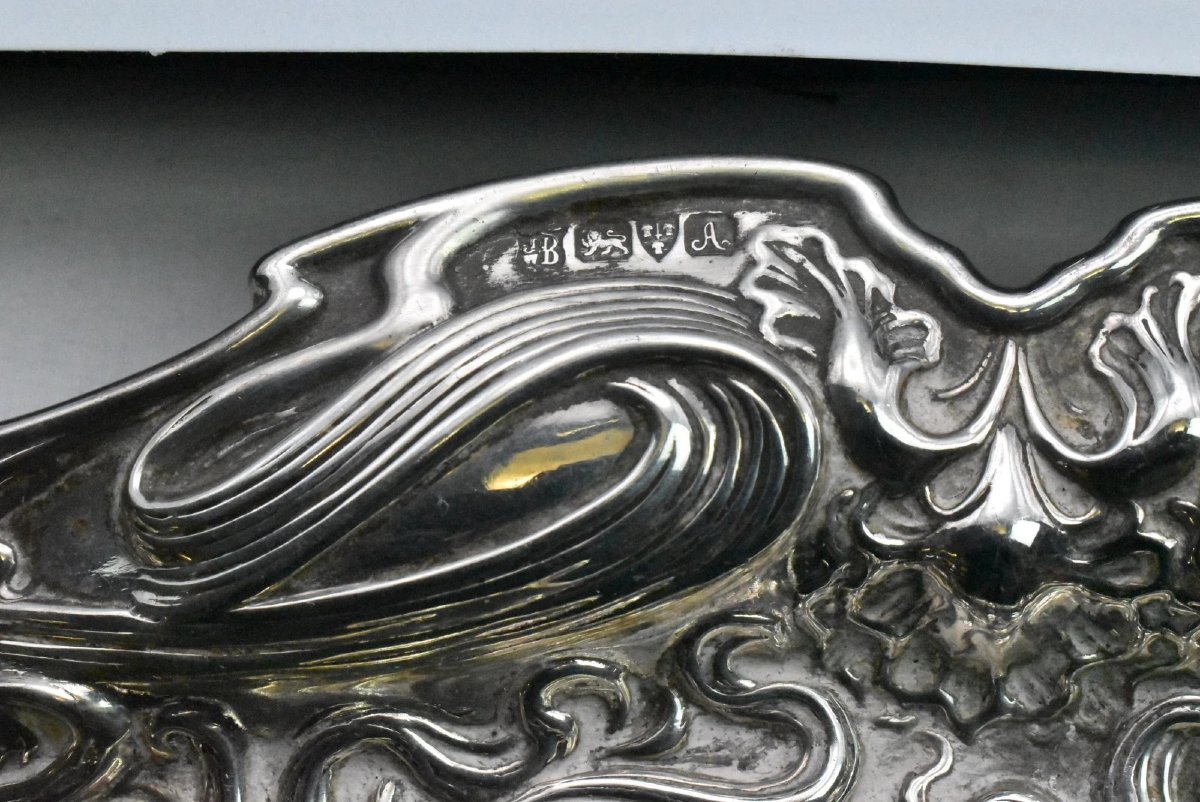 Broche élégante en argent Art Nouveau de John William Barrett, HM Chester 1900-photo-4