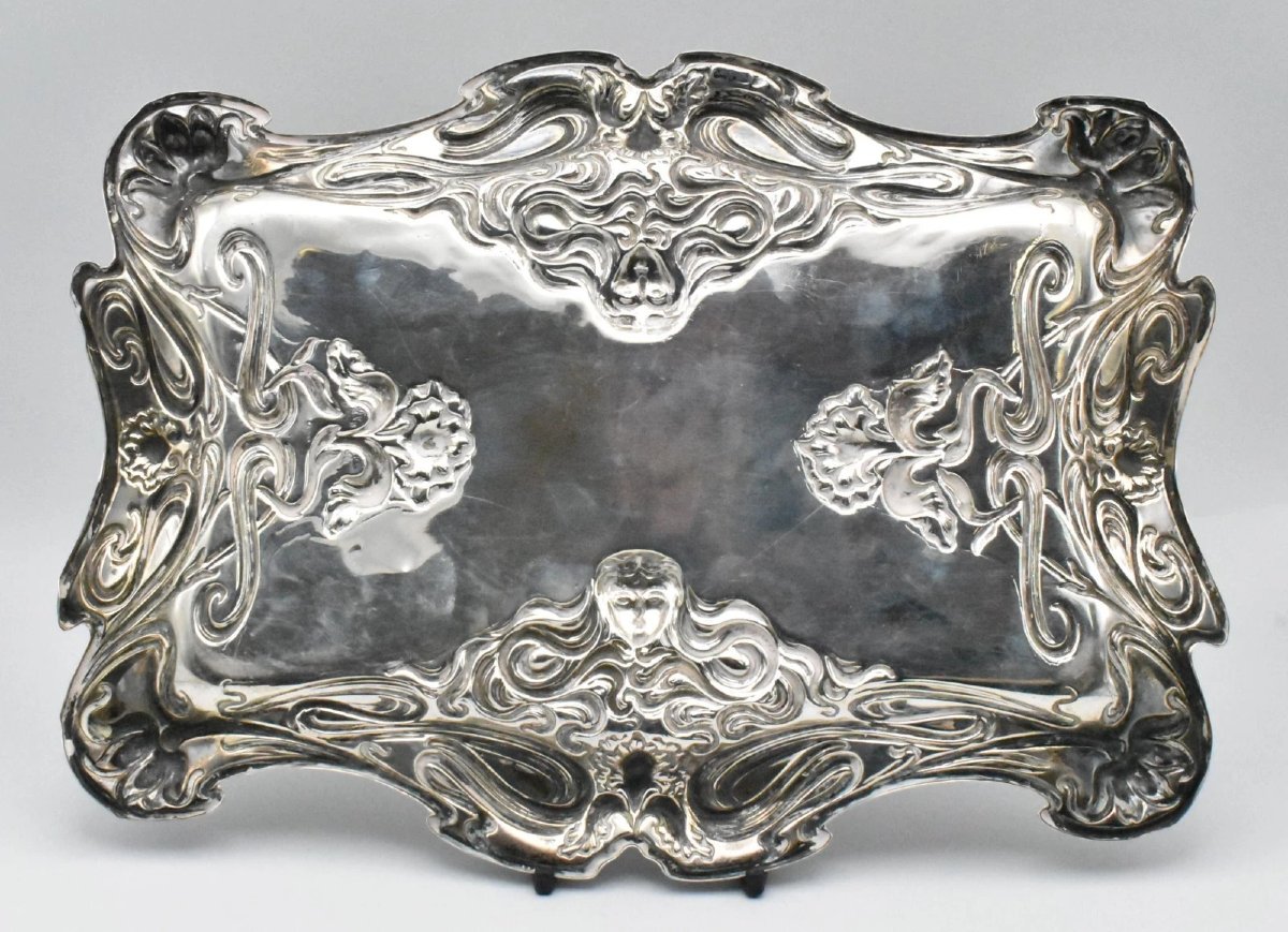 Broche élégante en argent Art Nouveau de John William Barrett, HM Chester 1900-photo-2