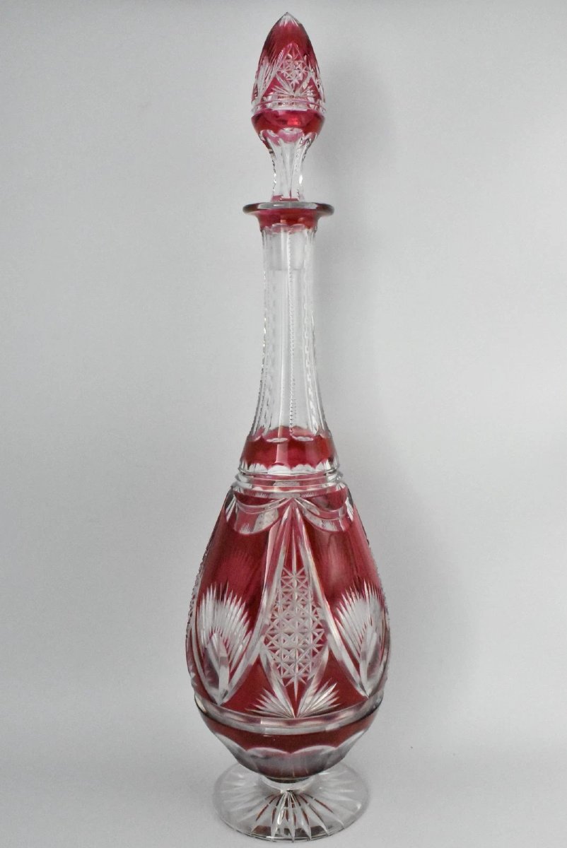 Carafe en cristal taillé Val Saint Lambert, vers 1908-photo-2
