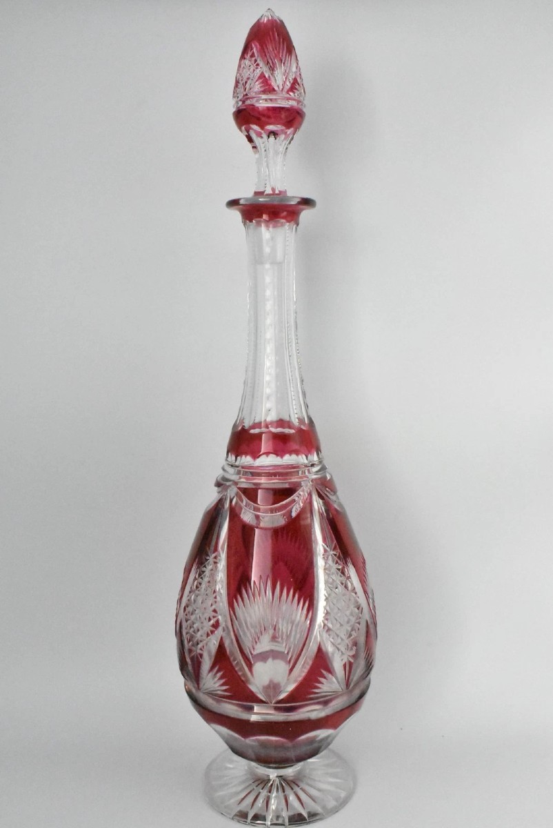 Carafe en cristal taillé Val Saint Lambert, vers 1908