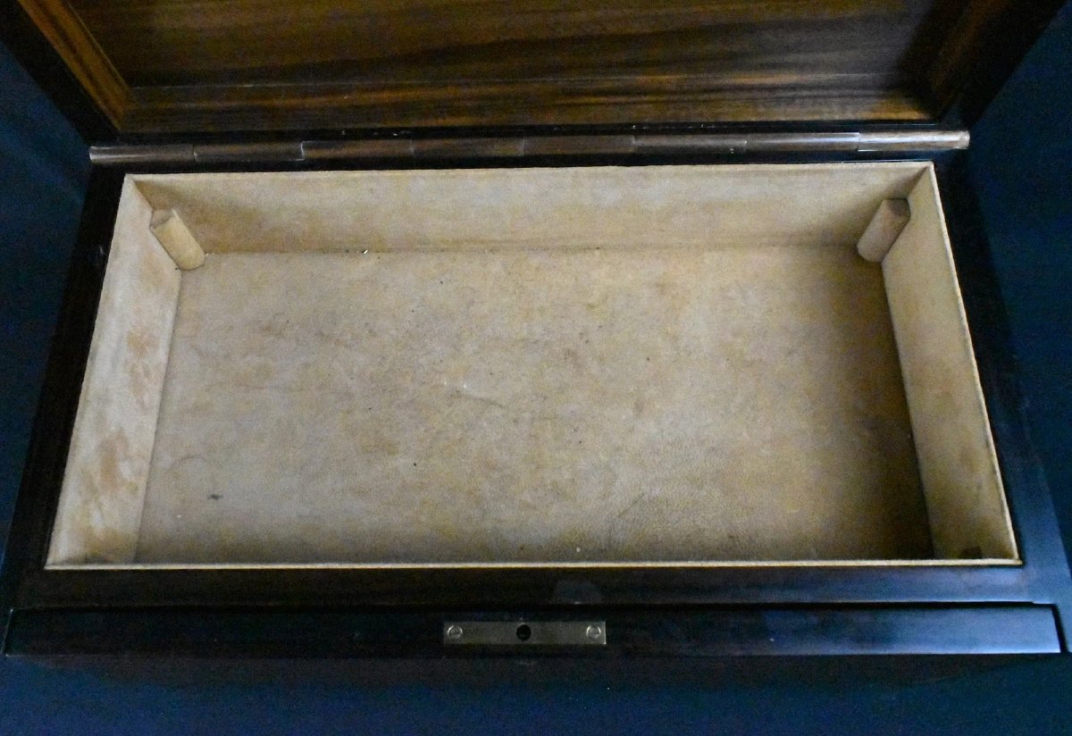 Rare Vintage Gucci Wooden Jewellery Box Accessory Collection Gold Crest Plaque-photo-4