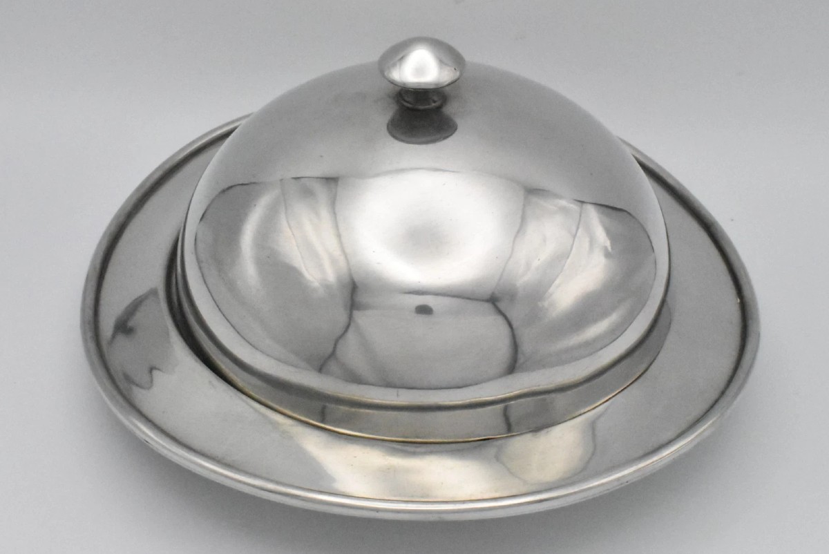 Edwardian Tudric Pewter Covered Bowl By Liberty & Co Designed By Archibald Knox
