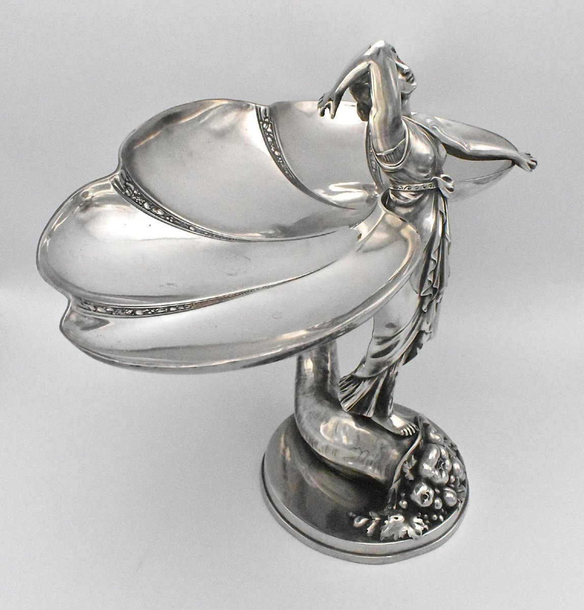 Centre de table ou plateau à cartes de visite en argent figuratif Art Nouveau WMF, vers 1900-photo-2