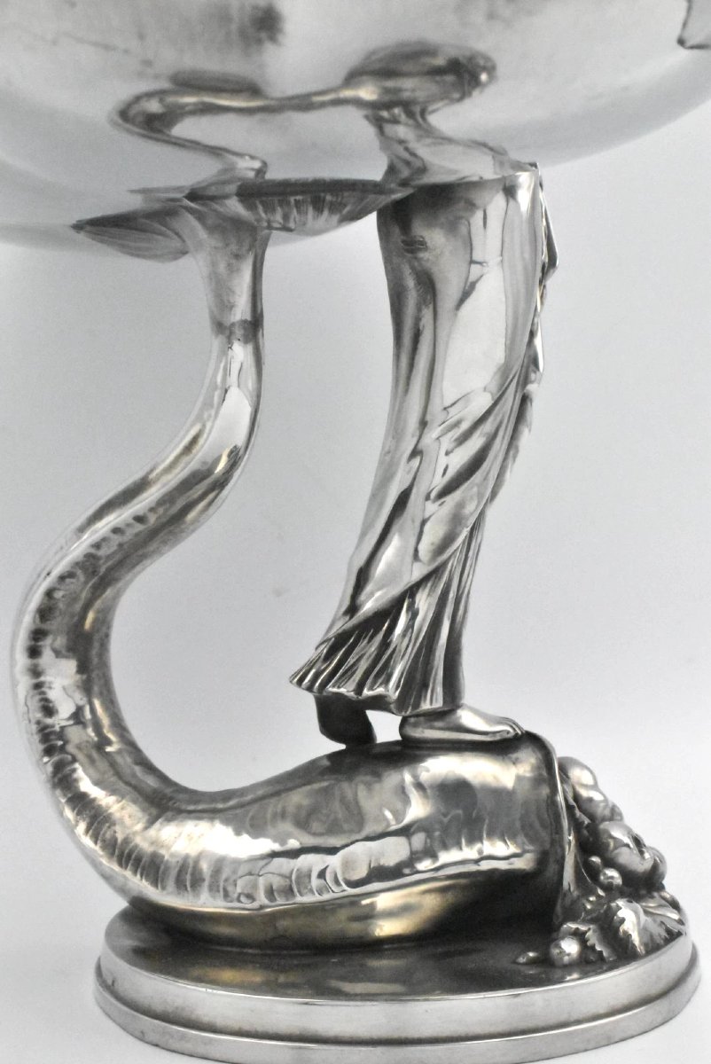 Centre de table ou plateau à cartes de visite en argent figuratif Art Nouveau WMF, vers 1900-photo-1