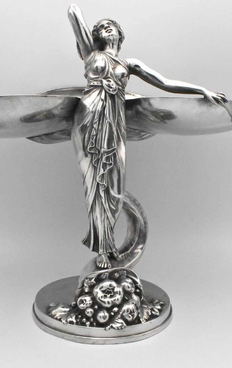 Centre de table ou plateau à cartes de visite en argent figuratif Art Nouveau WMF, vers 1900-photo-2