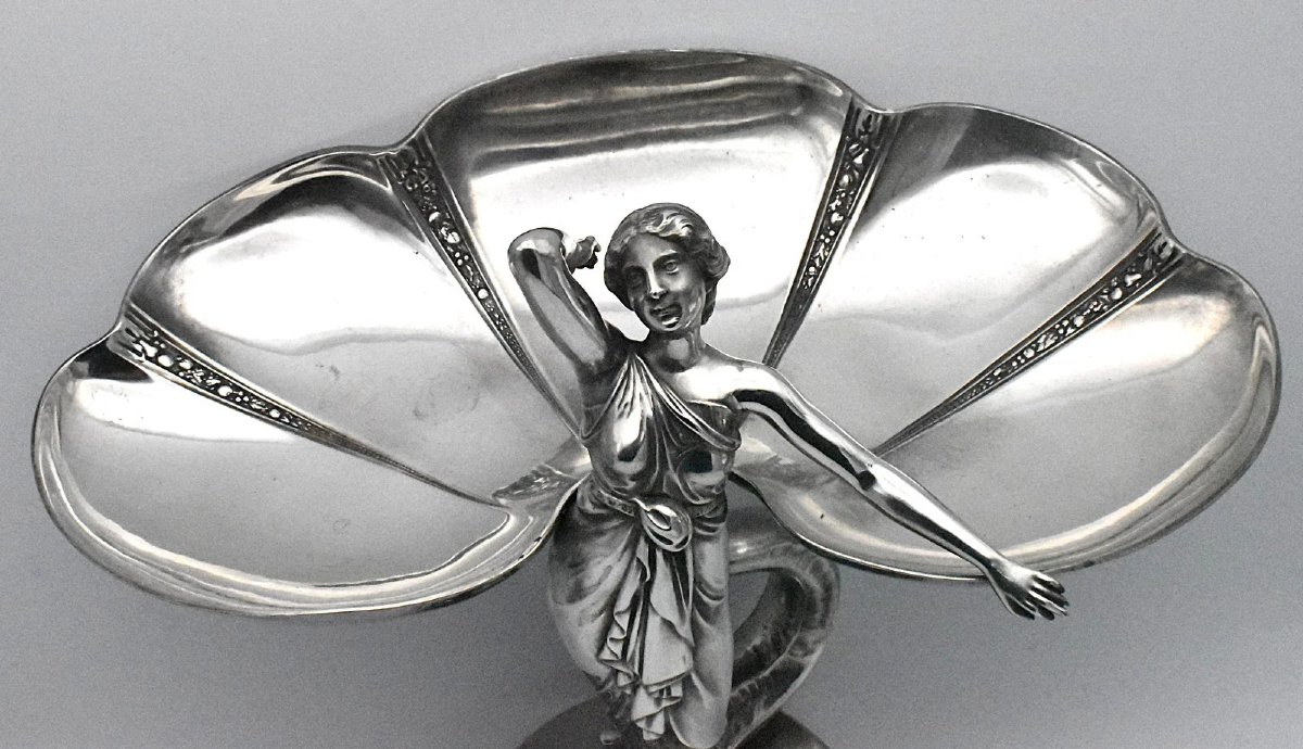 Centre de table ou plateau à cartes de visite en argent figuratif Art Nouveau WMF, vers 1900-photo-4