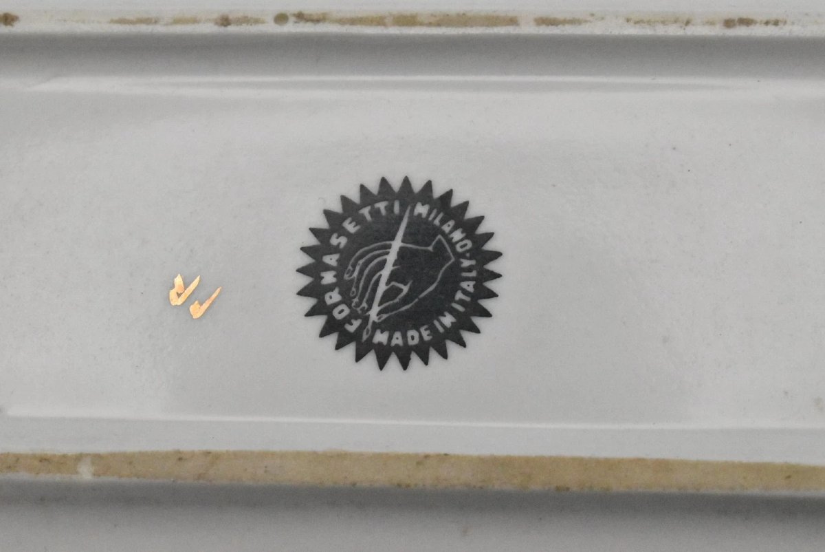 Fornasetti Greek Key Design Pin Tray With A Matching Cubed Lighter-photo-5