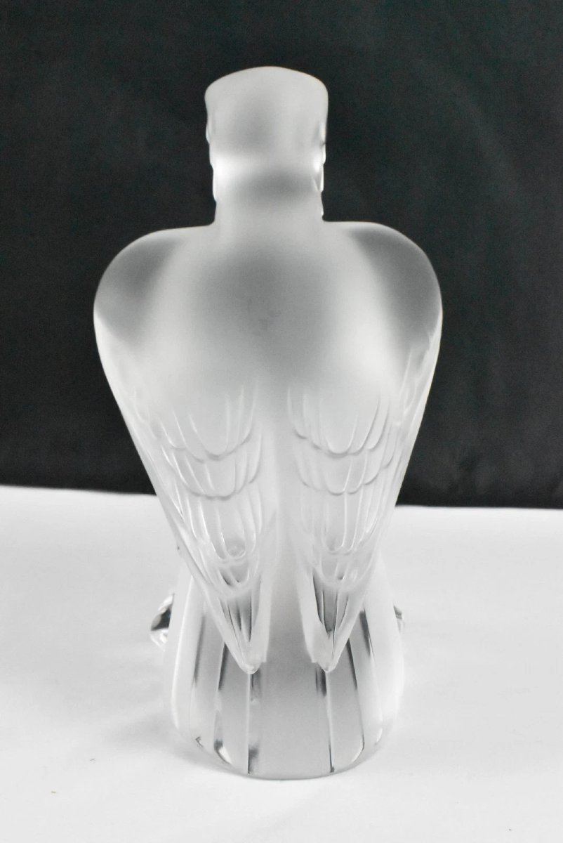 Sculpture en cristal dépoli et transparent « Liberty Eagle » de Lalique-photo-2