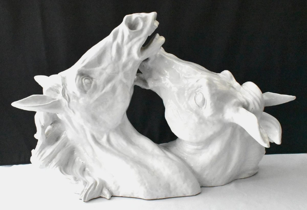 A Large Mid Century 1960s Italian Hollywood Regency Terracotta Horse Sculpture-photo-2