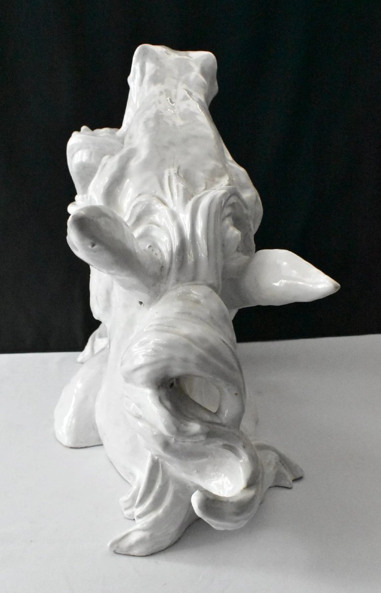 A Large Mid Century 1960s Italian Hollywood Regency Terracotta Horse Sculpture-photo-3