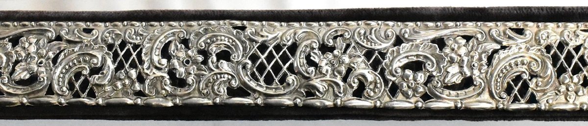 Large Late Victorian Silver Framed Dressing Table Belleved Edge Mirror-photo-1