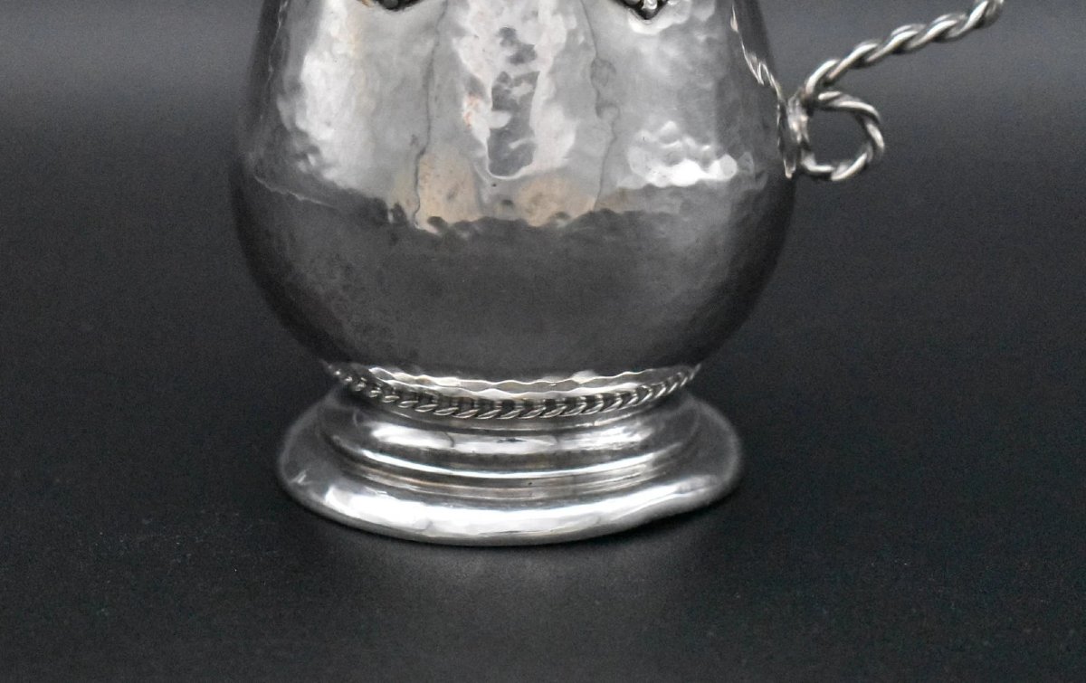 Arts & Crafts Sterling Silver Hammered Mug By S. Blanckensee & Son, London 1919-photo-1