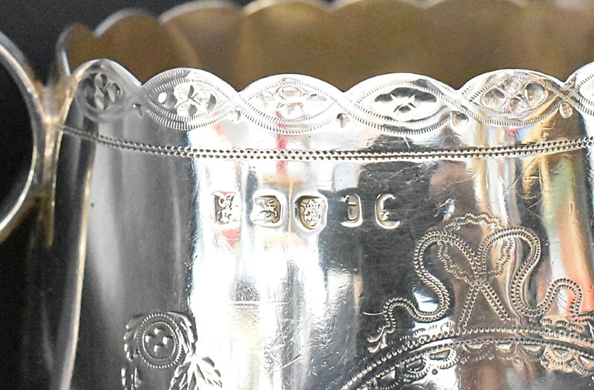 1794 Solid Silver Cream Jug W/ Scalloped Rim By George Smith II & Thomas Hayter-photo-1