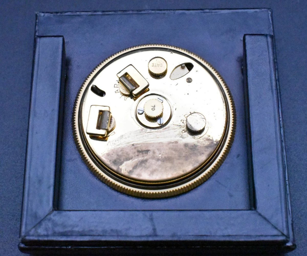 Réveil de voyage vintage Luxor suisse avec étui effet crocodile-photo-2