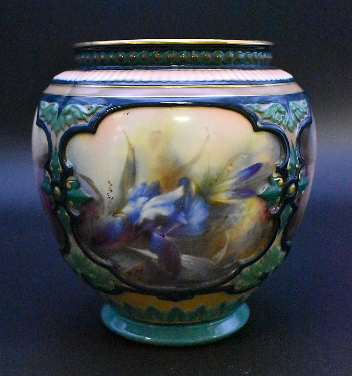 Jardinière peinte à la main Hadley's Worcester de 1932-photo-1