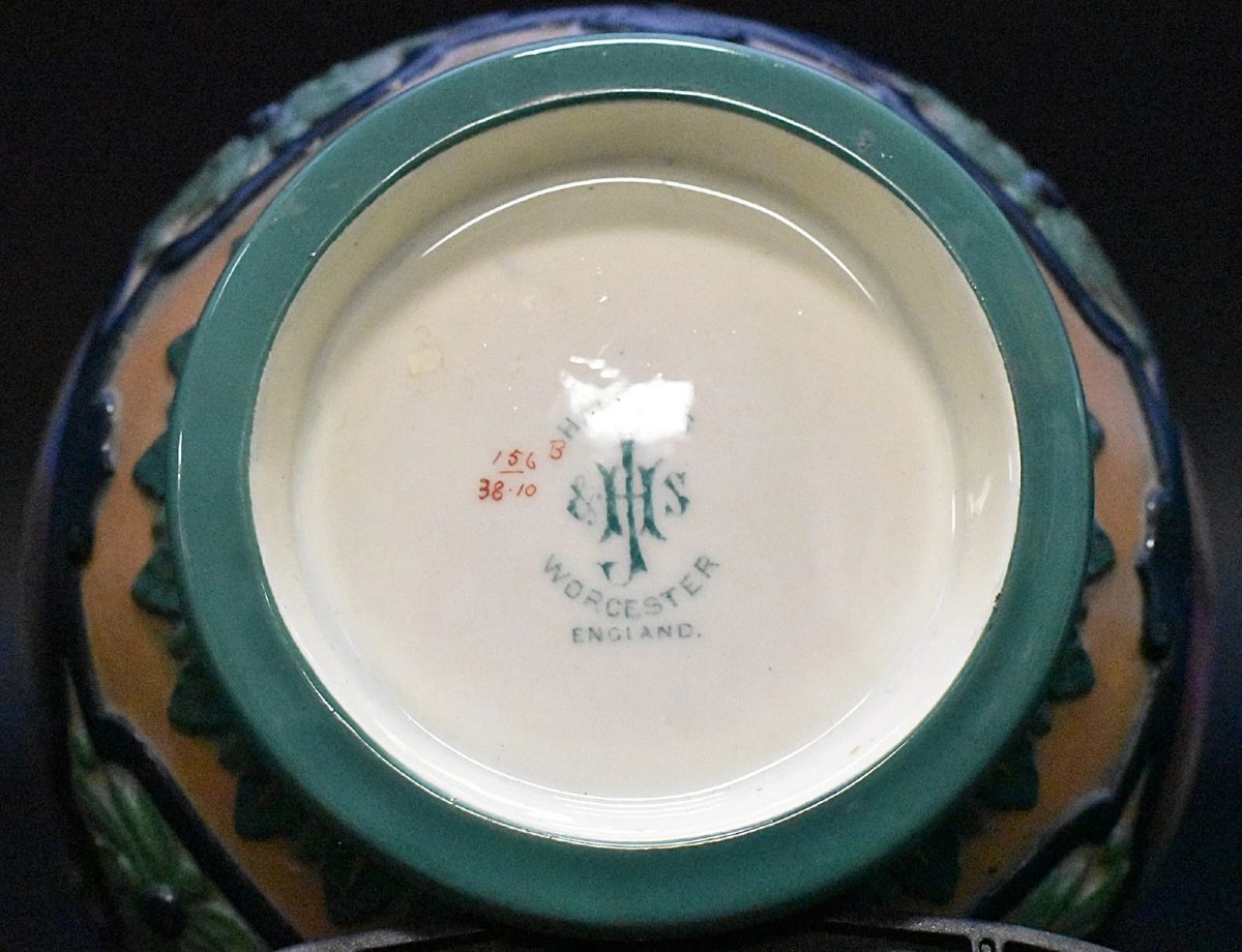 Jardinière peinte à la main Hadley's Worcester de 1932-photo-6