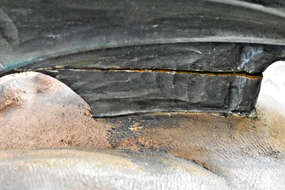 Une immense statue antique sculptée de saint Michel archange, signée Anton Dapre, de 1,52 m de -photo-7