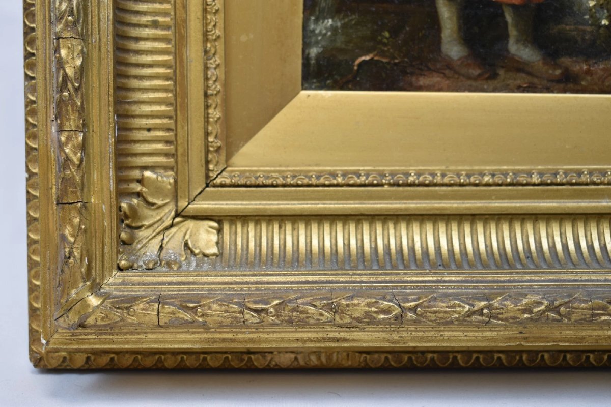 Vincenzo Irolli Oil Painting "young Girl At The Fountain" Framed Art 19c-photo-4