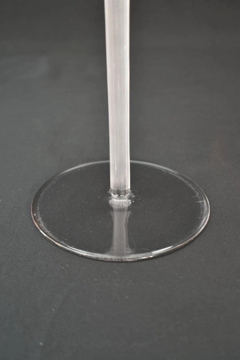 Pair Of R Lalique "marguerites" Candlesticks Clear Frosted Glass C1922-photo-4