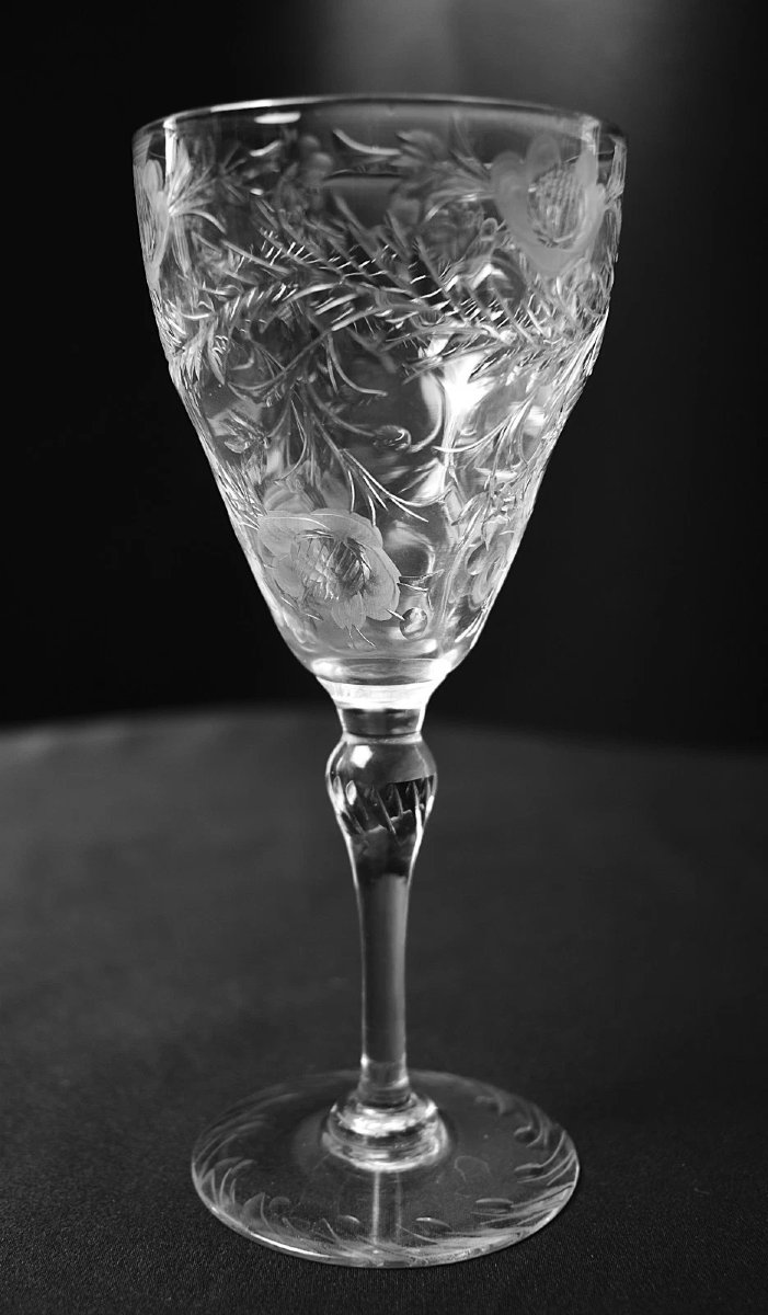 Webb Corbett Rock Crystal 19pc Intaglio Glass Drinking Service Pitcher & Glasses-photo-5