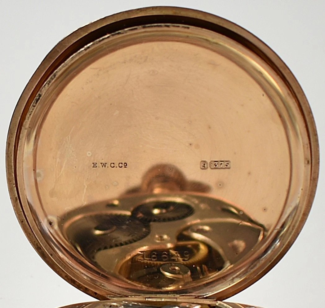 Montre de poche demi-hunter en or 9 carats, boîtier Eastern Watch Case Co, mouvement Criterion -photo-2