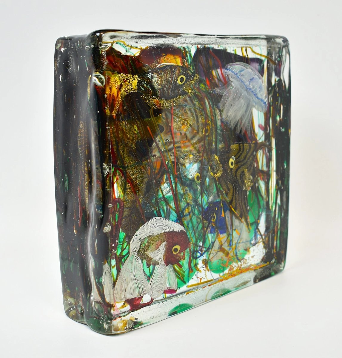 Grande sculpture d'aquarium en verre de Murano, Sommerso Gino Cenedese, vers 1960-photo-5