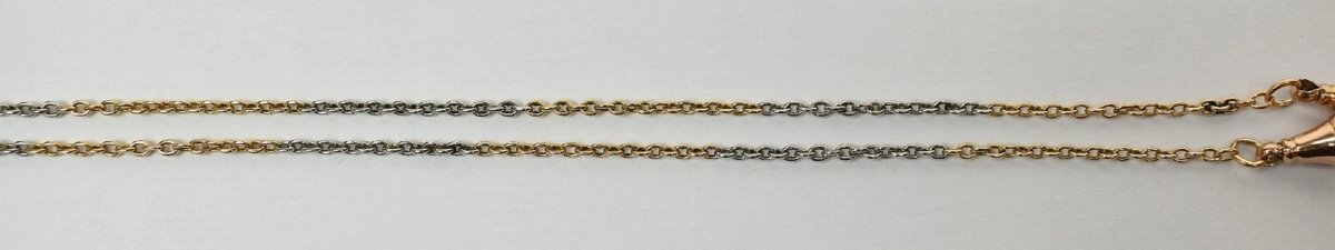 Victorian 9ct White & Rose Gold Dog Clip Swivel Clasp Necklace-photo-1