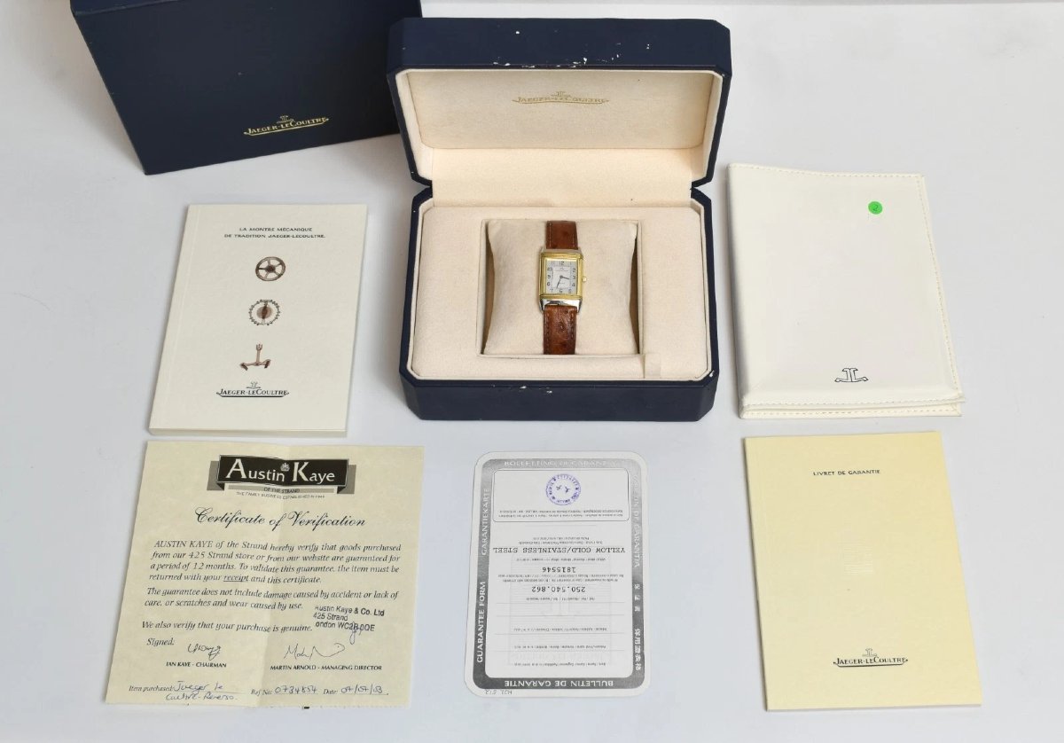 Montre Jaeger-LeCoultre Reverso Classique pour homme, en or 18 carats et acier, avec manuel-photo-7