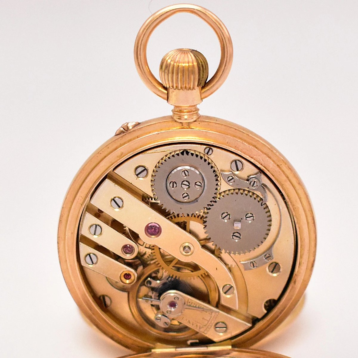 Rare montre de chasse victorienne demi-chasse en or 18 carats A. Golay-Leresche Genève, années -photo-2