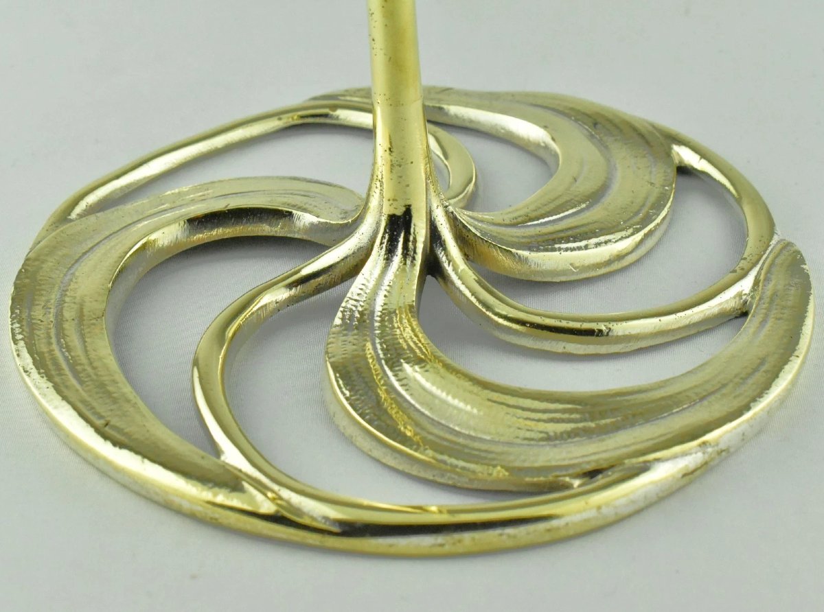 Rare paire de chandeliers en bronze Art Nouveau d'Abel Landry, France, vers 1902-photo-5